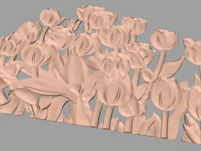 Door flower 3D relief STL Model for CNC woodworking carving E332 3D model