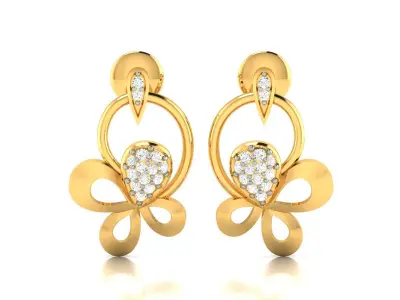Women Pendant Earrings Set 3dm stl FBX OBJ Render Detail 3D print model order
