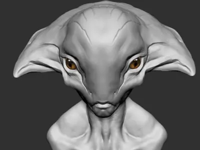 Alien Head 01 3D model