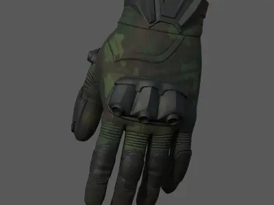 Gloves military combat soldier armor scifi fantasy  Low-poly 3D model