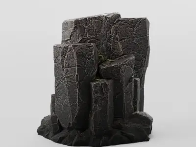 Mountain Rock 25 Modular Low Poly PBR Low-poly 3D model