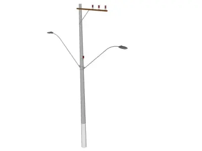 Concrete Lamp Post - Light Pole - Light Post - Street Light 46 3D model