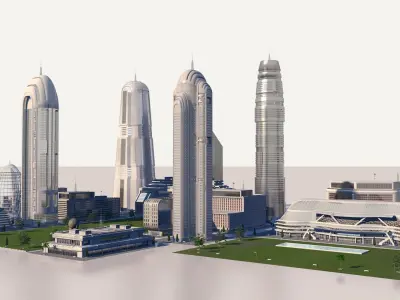 Futurist city pack  3D model
