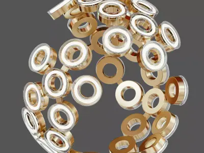 Glendale Collection 84 Watt Light Integrated LED Gold Chandelier 3D model