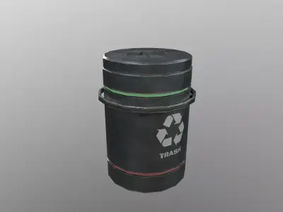 Sci-Fi Trash Can Low-poly 3D model