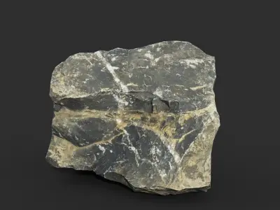 Gray Sharp Rock 220801 Photogrammetry - Ultra HD 16K Textures Low-poly 3D model