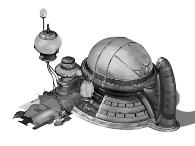 Future World - Undersea Building 01 3D model