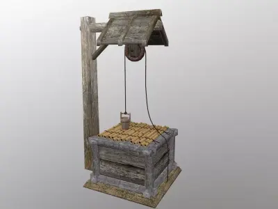 Old fountain  Low-poly 3D model purchase