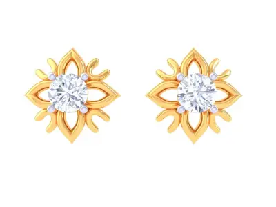 Solitaire Super Light Weight Earring Pendant Set 3D print model