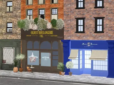 London Victorian Era Street P2 Environment For Blender 3D Model Low-poly 3D model