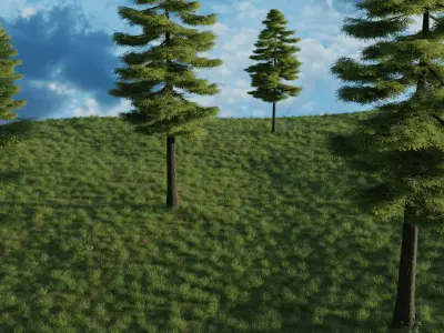 Nature Scene with Realistic Pine Tree 3D model