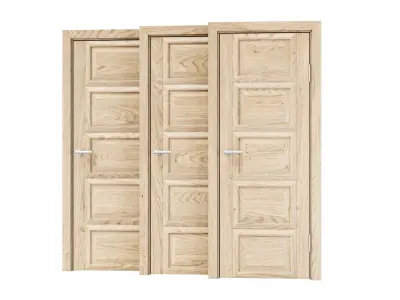 Wooden Door Set V6  3D model