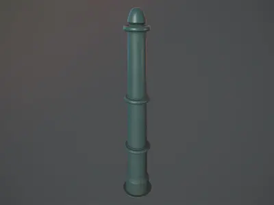 Barrier Bollard pack 5 Green v1 Low-poly 3D model