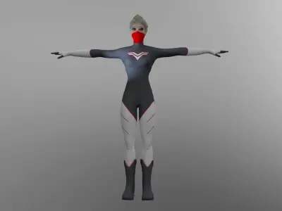 3D model - Lady Kara Rigged and animated 3D model