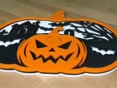 Layered Pumpkin Wall Art STL  3D print model