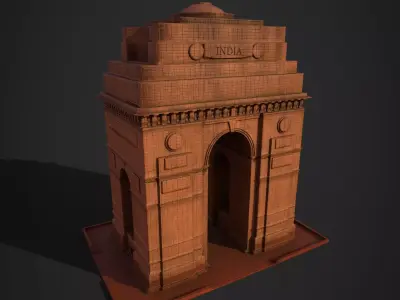 India Gate Low-poly 3D model