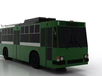 Trolleybus JUMZ-T1P Low Low-poly 3D model