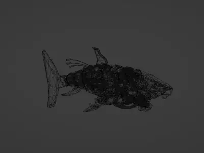 Sea Horror Scary Robo Shark Low-poly 3D model