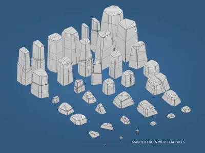 Cartoon Stones Pack1 - Bundle Collection Low-poly 3D model