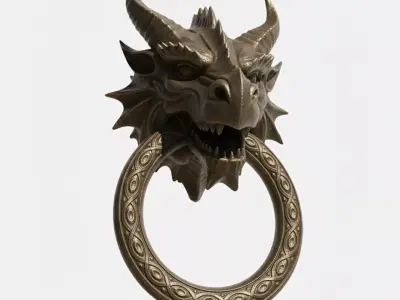   dragon Head Door Knocker  Low-poly 3D model