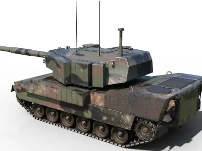 4 coatings of USA ARMY M8 Armored Gun System light tank Low-poly 3D model
