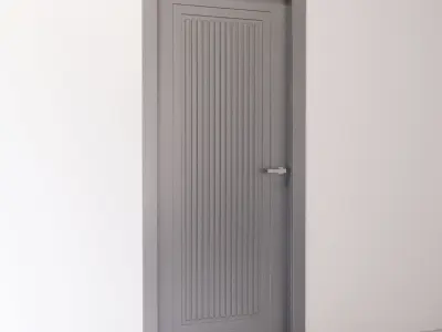 Art Deco interior door with a linear pattern 3D model