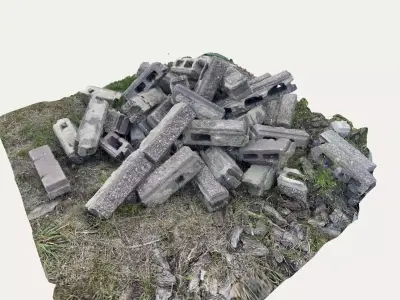 A pile of stones 3D model
