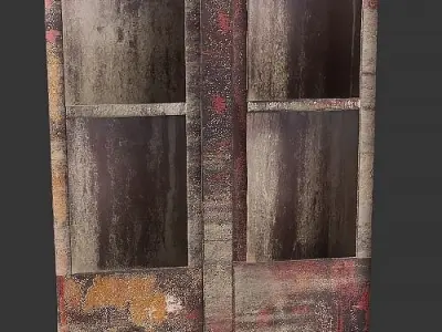 Rusted Metal Door PBR - Game Ready Low-poly 3D model