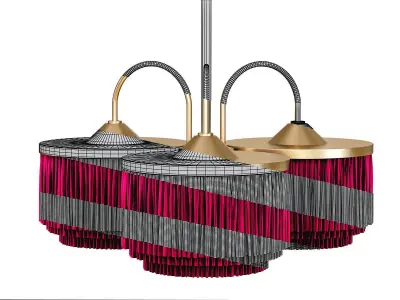 Hans Agne Jakobsson Silk Fringe Pendant Lamp 3D model