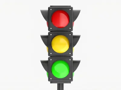 Traffic lights with column 3D model