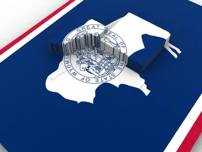 Wyoming Political Map 3D model