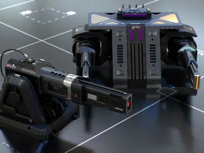 Laser Turret - ASURA  and ASURAX2 3D Model Pack