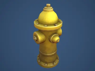 Stylized Fire Hydrant Low-poly 3D model
