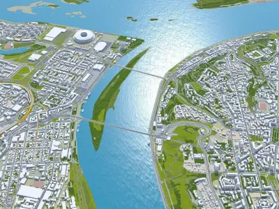 Nizhny City Novgorod Low-poly 3D model