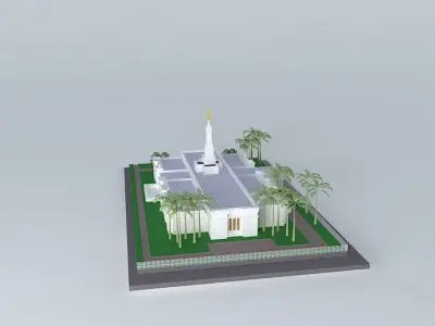 LDS.Temple Hermosillo, Sonora. Templo Mormon Mexico. 72nd. op... Free 3D model