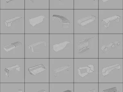 Ultimate Bench Collection Low-poly 3D model