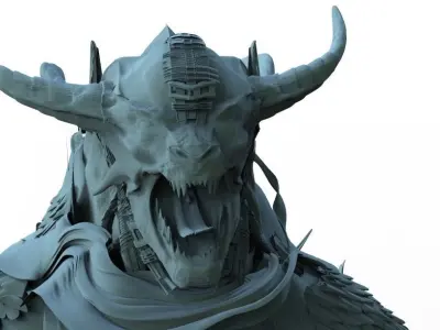 Demon monster head 3D model