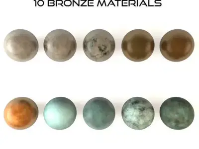 10 Bronze Material Shaders for Cinema4d Texture