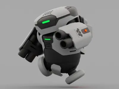 Combat Robot NIOVI  rigged 3D model