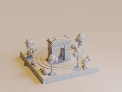 Arc de Triomphe Low-poly 3D model
