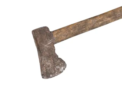 Old ax design Low-poly 3D model