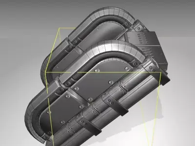 Futuristic Stairs - 30 - Basic Textures Low-poly 3D model