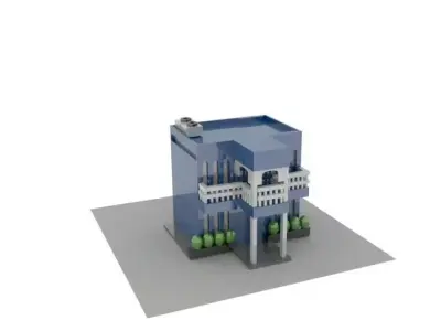 Villa building Low-poly 3D model purchase
