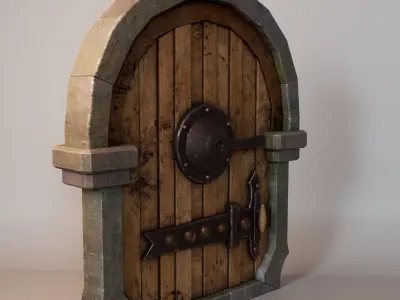 Realistic Fantasy Door Stylized  Low-poly 3D model