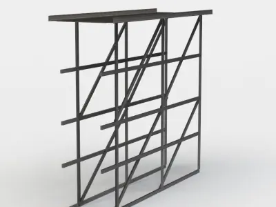 High road straight Low-poly 3D model