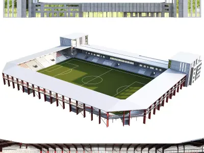 Football Stadium Low-poly 3D model 69