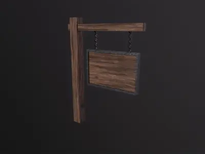 Medieval Signboard 3D Model Low-poly 3D model