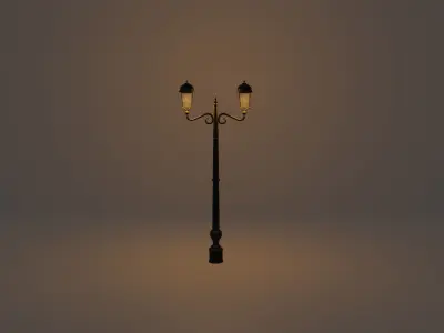 Lantern in the park with light PBR Game-ready Low-poly 3D model buy