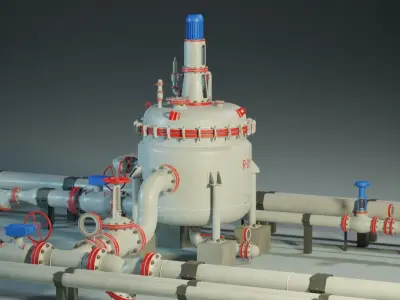 Industrial Agitated Reactor PBR Game Ready Low-poly 3D model
