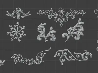 Pattern Vignette for Zbrush and Modeling Free low-poly 3D model